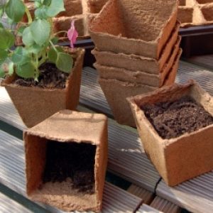 Macetas 100% biodegradable en fibra de madera y turba