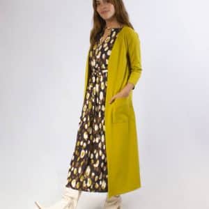 Vestido Midi cuello pico 34 KHAKI