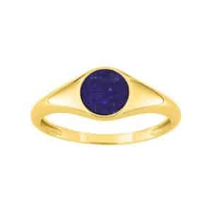 18K Anillo de Sello con Lapislázuli