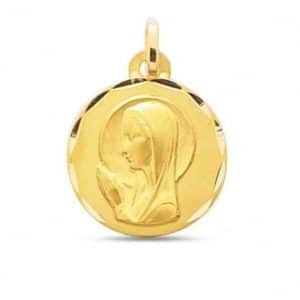 18K Medalla de Oro Virgen Niña