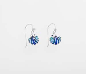 PENDIENTES PLATA Y ESMALTE CONCHA MINI AZUL DE FINK ORFEBRES T139145