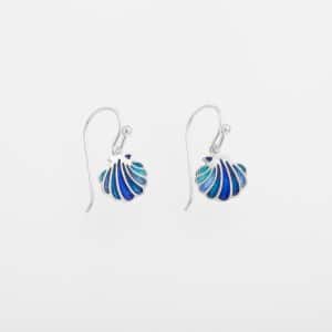 PENDIENTES PLATA Y ESMALTE CONCHA MINI AZUL DE FINK ORFEBRES T139145