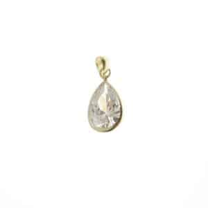 COLGANTE DE ORO CON CIRCONITA EN LÁGRIMA. Tamaño: 15x8mm.