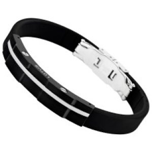 PULSERA LOTUS STYLE DE ACERO PAVONADO Y CAUCHO. LS1316-2/2