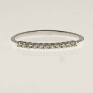 ANILLO CINQUILLO DE ORO BLANCO Y 11 BRILLANTES