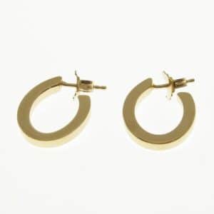 PENDIENTES DE PLATA ARO OVALADO CHAPADO ORO