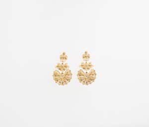 Pendientes espigo gallega dorada | Colección Lembranzas | Fink Orfebres