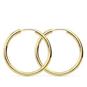18K AROS ORO AMARILLO REDONDOS