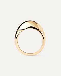 Anillo Bamboo de plata chapada