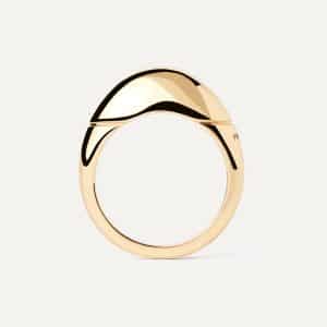 Anillo Bamboo de plata chapada