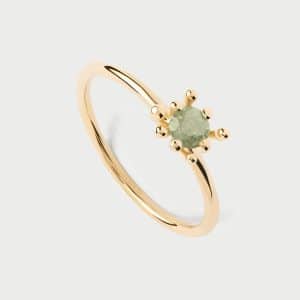 Anillo de Plata chapada Green