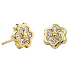 Pendientes de flor en Oro