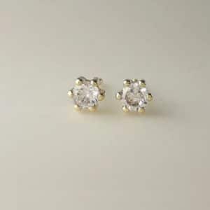 Pendientes de Oro Blanco con circonita