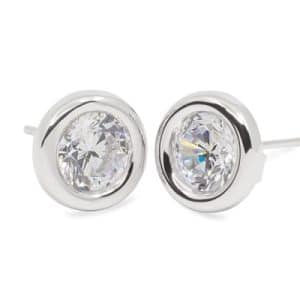 PENDIENTES DE ORO BLANCO DONUTS DE CIRCONITA