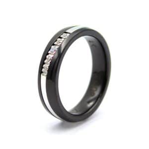 Anillo de Zirconio y oro blanco