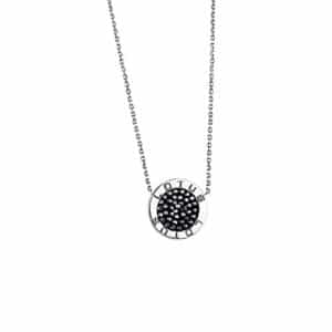 Collar de plata Lotus Silver con piedras negras