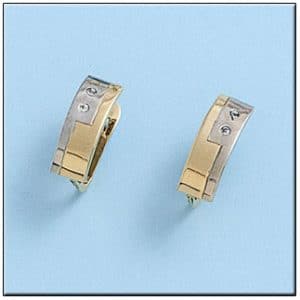 Pendientes bicolor en Oro de 18K