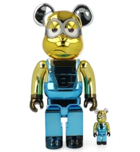 Bearbrick Minions Kevin Chrome Medicon Toys 400%+100% Set