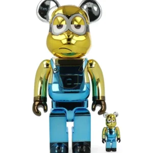 Bearbrick Minions Kevin Chrome Medicon Toys 400%+100% Set
