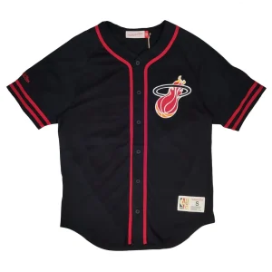 Beisbolera Mitchell and Ness Miami Heat «NBA Fashion Cotton» Negra