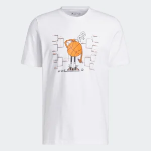 Camiseta Adidas «Lil Stripe Basketball Graphic» en blanco.