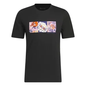 Camiseta Adidas «Lil Stripe Basketball Graphic» en negro.