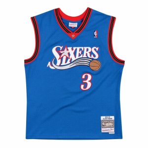Camiseta Allen Iverson con Sixers 1999-00 – Swingman Alternate en Azul.
