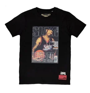 Camiseta Allen Iverson "Slam Cover" de Mitchell & Ness en negro