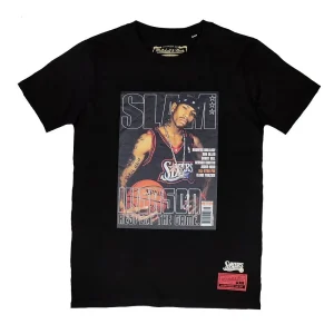 Camiseta Allen Iverson «Slam Cover» de Mitchell & Ness en negro