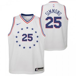 Camiseta Ben Simmons Philadelphia 76Ers Sixers Nike swingman Junior blanca