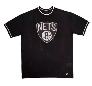 Camiseta Brooklyn Nets - NBA Mesh Team Logo Oversized New Era - negra