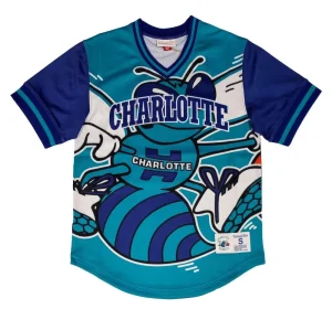 Camiseta Charlotte Hornets "NBA Jumbotron" Mesh V-Neck de Mitchell & Ness