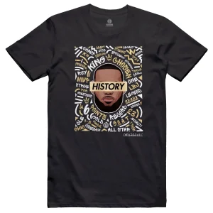 Camiseta DearBball The King History Words Black