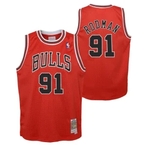 Camiseta Dennis Rodman Chicago Bulls Mitchell & Ness – Away Swingman Junior