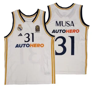 Camiseta Dzanan Musa Real Madrid Baloncesto Junior – Adidas Home 2023-24 – Euroliga *