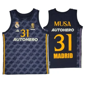 Camiseta Dzanan Musa Real Madrid Baloncesto Junior - Adidas Segunda Equipacion 2023-24 - Euroliga *