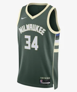 Camiseta Giannis Antetokounmpo con Milwaukee Bucks Nike Icon Edition 2024 Swingman