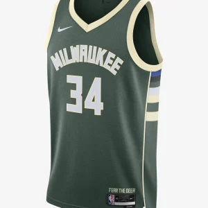 Camiseta Giannis Antetokounmpo con Milwaukee Bucks Nike Icon Edition 2024 Swingman