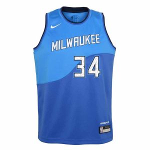 Camiseta Giannis Antetokounmpo Milwaukee Bucks «City Edition» Nike Swingman Junior