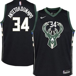 Camiseta Giannis Antetokounmpo Milwaukee Bucks – Nike Swingman Negra Junior