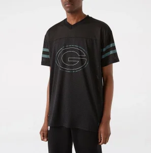 Camiseta Green Bay Packers - Nfl Mesh Outline Logo Oversized New Era - Negra