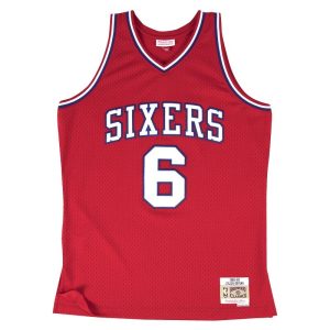 Camiseta Julius Erving Philadelphia Sixers 1982 Swingman Roja.