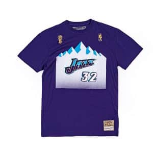 Camiseta Karl Malone Utah Jazz Mitchell and Ness N&N morada