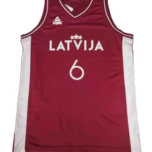 Camiseta Kristaps Porzingis Letonia – Peak roja