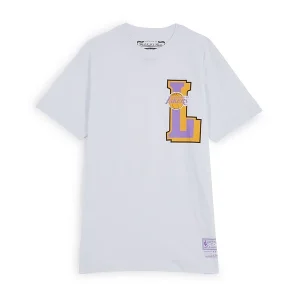 Camiseta Lakers «Big L» – Mitchell & Ness en blanco