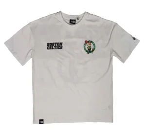 Camiseta manga corta Boston Celtics "NBA Large Graphic BP" Oversized de New Era en Blanco