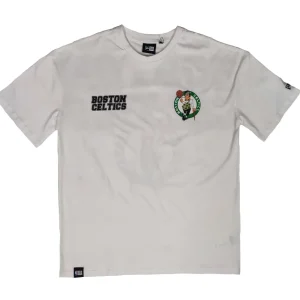 Camiseta manga corta Boston Celtics «NBA Large Graphic BP» Oversized de New Era en Blanco