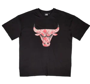 Camiseta manga corta Chicago Bulls "NBA Infill Logo" Oversized de New Era en Negro