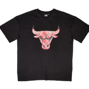 Camiseta manga corta Chicago Bulls «NBA Infill Logo» Oversized de New Era en Negro