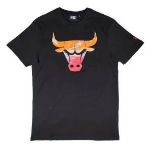 Camiseta manga corta Chicago Bulls "NBA Sky Print" de New Era en Negro